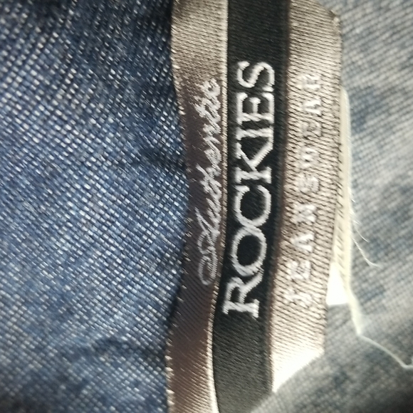 (M) Authentic Rockies Jeanswear Denim Button Down Top Bell Sleeves Rodeo Western - Picture 3 of 9